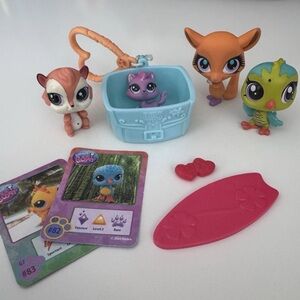 Littlest Pet Shop Lot Of 4 Pets And Random Accessories